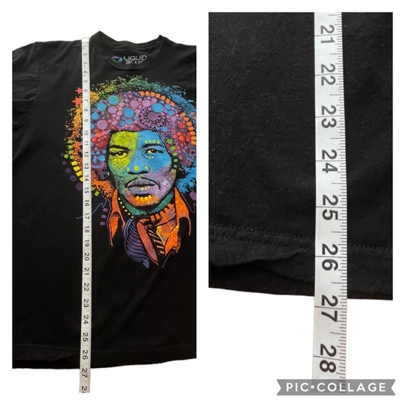 Liquid Blue Jimi Hendrix MultiColor "Trippy" Portrait Grapic Black Tee - Sz L - Picture 11 of 11